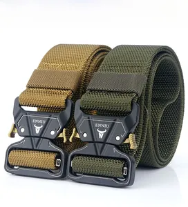 Detail view of 4.3cm wide heavy duty nylon tactical belts with alloy quick release buckle