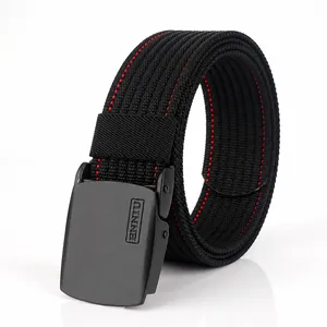 Ceinture Homme en Nylon Toile Sangle Tactique Extérieur Décontracté Avec Boucle Automatique Lisse en Alliage de Zinc Ceinture Business Ajustable