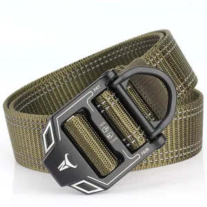 Men's Tactical Nylon Belt Quick Release Alloy Buckle With D-Ring Reflective Heavy Duty Military Outdoor Utility Belt