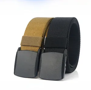 Close-up of quick-dry nylon belts with zinc alloy press buckle for adjustable fit