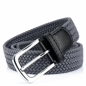 Herren Damen Casual Geflochtener Elastischer Canvas Gürtel Mit Zinklegierung Dornschließe Stretch Webstoff Hüftgürtel Für Jeans Outdoor