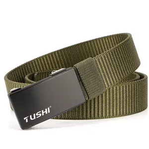 Men Automatic Buckle Belt Nylon Webbing Casual Outdoor Tactical Adjustable Waist Strap For Trousers Jeans Male Accessory