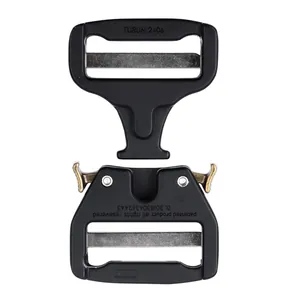 Tactical black metal cobra buckle with quick release mechanism for belts