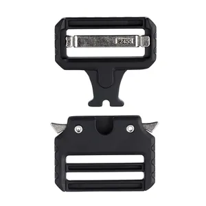 Zinc alloy tactical belt cobra buckle with quick release mechanism and matte black finish