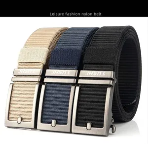 Three high-density nylon belts in khaki, blue and black with alloy automatic buckles