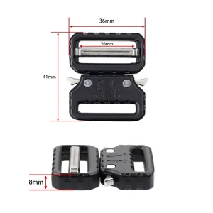 Tactical metal quick release cobra buckle for 26mm heavy duty canvas belts with load specs