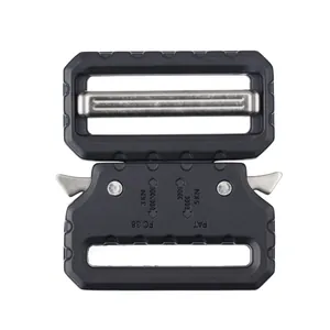 Heavy duty 38mm tactical quick release cobra buckle with matte black finish for belts