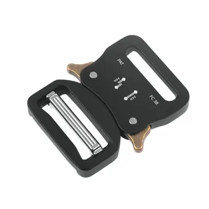 38mm matte black tactical metal buckle with 5KN strength for outdoor gear and bags