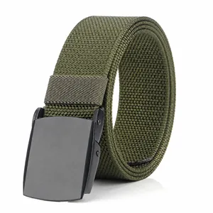 Herren Nylon Geflochtener Gürtel Mit Zinklegierung Automatischer Schnalle Lässig Taktisch Outdoor Verstellbarer Hosenbund Für Männer Verschleißfester Gurtbandgürtel