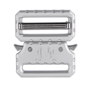Silver tactical quick release cobra buckle with 3KN and 5KN high strength ratings