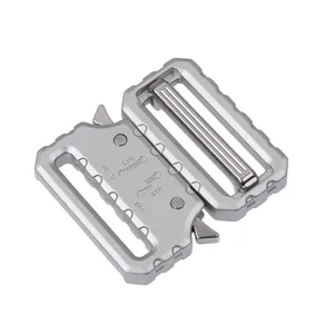 Detail of heavy duty tactical metal buckle FC 38 with 3KN and 5KN load capacity