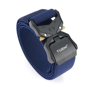 Men's Tactical Nylon Belt With Quick Release Aluminum Alloy Buckle Heavy Duty Breathable Outdoor Combat Work Belt
