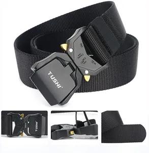 Détails de la ceinture tactique en nylon 3,8 cm avec boucle cobra en alliage d'aluminium