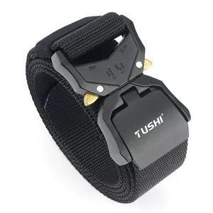 Ceinture tactique en nylon noir avec boucle en alliage d'aluminium à dégagement rapide