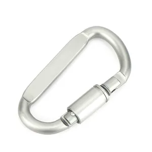 Heavy duty aluminum D-ring tactical locking carabiner for outdoor survival and hiking gear