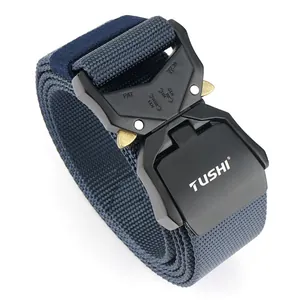 Ceinture tactique en nylon bleu foncé 3,8cm avec boucle cobra en alliage à dégagement rapide