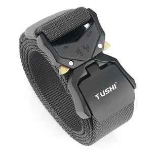 Ceinture tactique en nylon avec boucle cobra à libération rapide de 3,8 cm en gris foncé