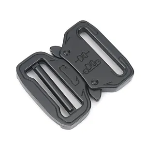 Black 39mm tactical cobra buckle made of heavy-duty zinc alloy for outdoor belts