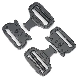 Tactical 39mm quick release cobra buckle set in matte black zinc alloy for outdoor belts