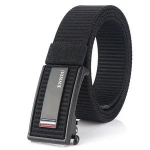 Cintura da Uomo Casual in Nylon Intrecciato ad Asciugatura Rapida Fibbia Automatica in Lega di Zinco per Trekking All'aperto