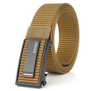 Cintura tattica da uomo in nylon kaki con fibbia automatica in metallo nero