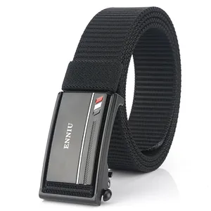 Cintura Tattica in Nylon da Uomo Con Fibbia Automatica in Lega di Zinco Cinturino Intrecciato Sportivo Regolabile per Jeans Casual