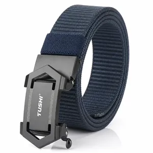 Herren Taktischer Nylon Gürtel Mit Zinklegierung Automatikschließe Casual Outdoor Atmungsaktiver Gewebter Taillengurt Für Herren