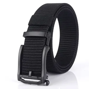 Men Tactical Nylon Belt Automatic Zinc Alloy Buckle Outdoor Military Style Breathable Adjustable Waist Strap For Casual Hiking
