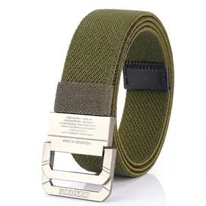 Men's Casual Nylon Woven Belt Double D Ring Zinc Alloy Buckle Adjustable Tactical Style Waistband For Jeans Outdoor Daily Wear