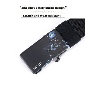 Detailed view of heavy duty nylon canvas belt with zinc alloy quick release tactical buckle