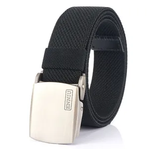 Men's black tactical nylon canvas belt with a durable matte zinc alloy buckle