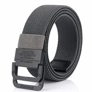 Cintura Tattica in Nylon per Uomo Fibbia a Doppio Anello in Lega di Zinco Cintura Elastica in Tela Intrecciata per Sport All'aperto Casual