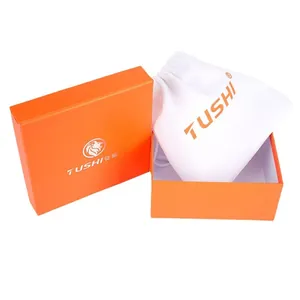 Herren Ledergürtel Geschenkset mit oranger Box, weißem Staubbeutel und TUSHI Logo