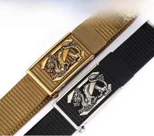 Détails de ceintures tactiques en nylon pour hommes avec boucles à relief dragon