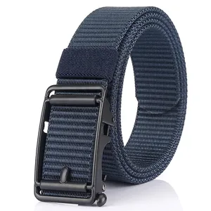 Men Tactical Nylon Belt With Zinc Alloy Automatic Buckle Casual Business Military Style Adjustable Outdoor Webbing Waistband