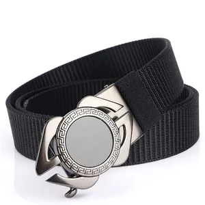 Ceinture Tissée en Nylon Décontractée pour Hommes Avec Boucle Automatique en Alliage de Zinc Ceinture de Sport Tactique Réglable pour Affaires