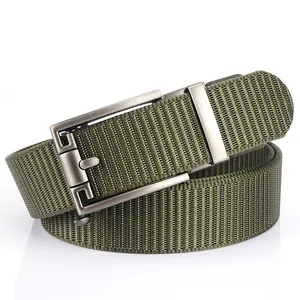 Men's Casual Nylon Belt With Zinc Alloy Automatic Buckle Adjustable No Hole Outdoor Tactical Waistband For Men Women Leisure Belt