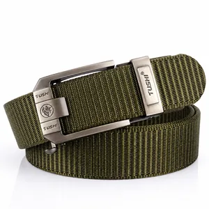 Men's Tactical Braided Nylon Belt With Zinc Alloy Automatic Buckle Heavy Duty Outdoor Casual Adjustable Waist Strap For Men