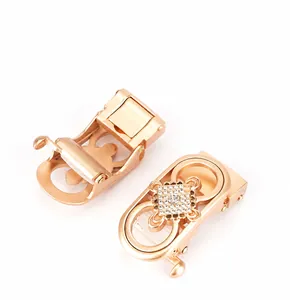 Détails de boucles de ceinture en alliage de zinc or rose avec strass géométriques