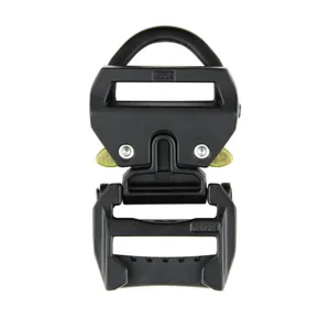 Boucle tactique 25mm en alliage noir à dégagement rapide pour colliers et équipements