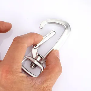Aluminiumlegierung D-Ring Karabiner Mit Drehgelenk Taktischer Outdoor Schnapphaken Schnalle Für Taschen Und Schlüsselanhänger Silber