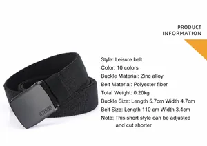 Vue détaillée de la ceinture élastique anti-allergie avec boucle de 5,7x4,7 cm
