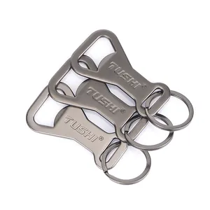 Three-pack multifunctional aluminum alloy bottle opener keychains in gunmetal matte finish
