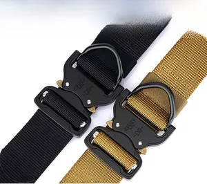 Tactical nylon belt set in black and coyote brown with heavy duty quick release metal buckle