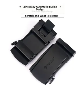 Close-up of matte black zinc alloy automatic buckles for nylon belts with scratch resistance
