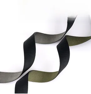 Detailed view of durable double-sided nylon belt featuring black and olive green colors