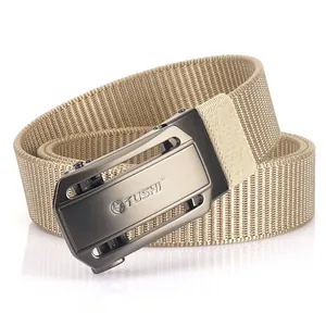 Tactical nylon canvas belt with 3.5cm automatic metal buckle for outdoor casual wear