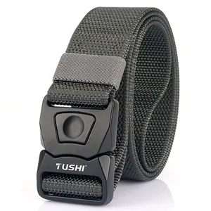 Tactical nylon belt with quick release buckle in dark army green for outdoor utility