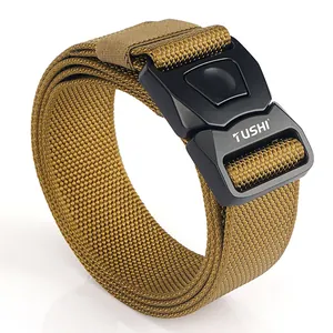 Ceinture tactique en nylon kaki avec boucle à dégagement rapide pour entraînement outdoor