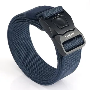Ceinture tactique en nylon bleu marine avec boucle rapide pour sport de plein air et entraînement